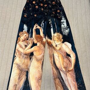 Artistic Print Wide-Leg Pants